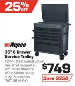 Repco 35" 6 Drawer Service Trolley offer