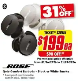 The Good Guys QuietComfort Earbuds - Black or White Smoke offer