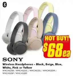 The Good Guys Wireless Headphones - Black, Beige, Blue, White, Pink or Yellow offer