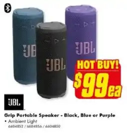 The Good Guys Grip Portable Speaker - Black, Blue or Purple offer