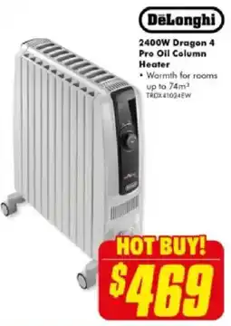The Good Guys 2400W Dragon 4 Pro Oil Column Heater offer