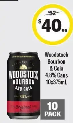 Liquorland Woodstock Bourbon & Cola 4.8% Cans offer
