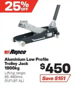 Repco Aluminium Low Profile Trolley Jack offer