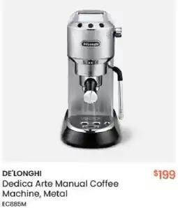 Myer DE'LONGHI Dedica Arte Manual Coffee Machine, Metal offer