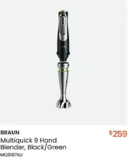 Myer BRAUN Multiquick 9 Hand Blender, Black/Green offer