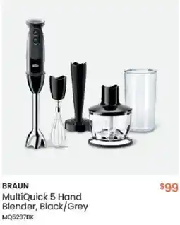Myer BRAUN MultiQuick 5 Hand Blender, Black/Grey offer