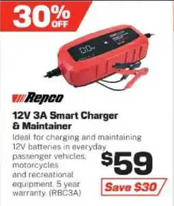 Repco 12V 3A Smart Charger & Maintainer offer