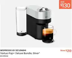 Myer NESPRESSO BY DE'LONGHI Vertuo Pop+ Deluxe Bundle, Silver offer