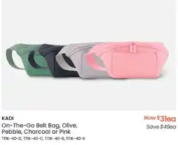 Myer KADI On-The-Go Belt Bag, Olive, Pebble, Charcoal or Pink offer