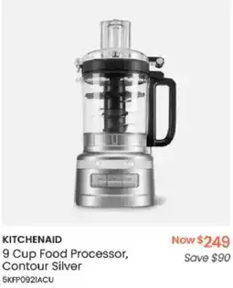 Myer KITCHENAID Food Processor, Contour Silver offer
