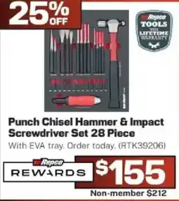 Repco Punch Chisel Hammer & Impact Screwdriver Set 28 Piece offer
