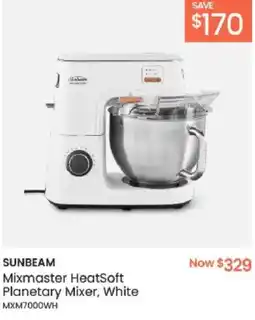 Myer SUNBEAM Mixmaster HeatSoft Planetary Mixer, White offer