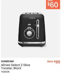 Myer SUNBEAM Alinea Select 2 Slice Toaster, Black offer