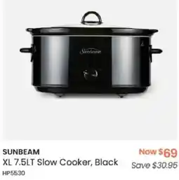 Myer SUNBEAM XL Slow Cooker, Black offer