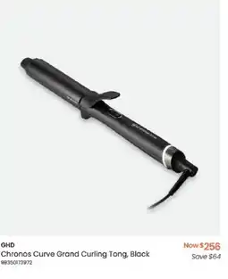 Myer GHD Chronos Curve Grand Curling Tong, Black offer