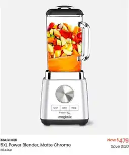 Myer MAGIMIX 5XL Power Blender, Matte Chrome offer