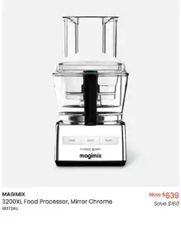 Myer MAGIMIX 3200XL Food Processor, Mirror Chrome offer