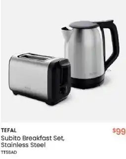 Myer TEFAL Subito Breakfast Set, Stainless Steel offer
