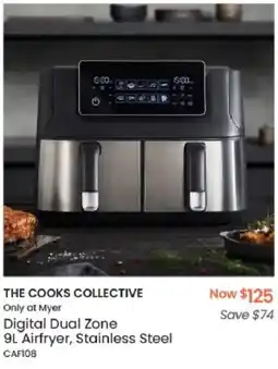 Myer The cooks collective only at myer Digital Dual Zone Airfryer, Stainless Steel offer