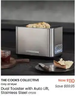 Myer The cooks collective Only at Myer Dual Toaster with Auto Lift, Stainless Steel offer