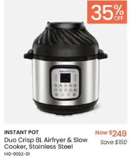 Myer INSTANT POT Duo Crisp 8L Airfryer & Slow Cooker, Stainless Steel offer