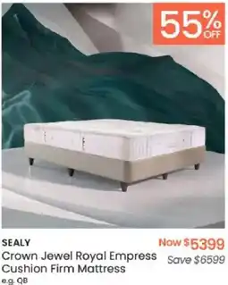 Myer SEALY Crown Jewel Royal Empress Cushion Firm Mattress offer