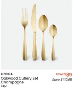 Myer ONEIDA Oakwood Cutlery Set Champagne offer