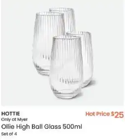 Myer HOTTIE Ollie High Ball Glass offer