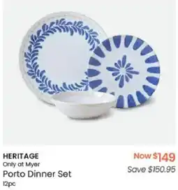 Myer HERITAGE Only at Myer Porto Dinner Set offer