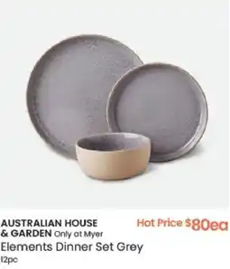 Myer AUSTRALIAN HOUSE & GARDEN Only at Myer Elements Dinner Set Grey offer