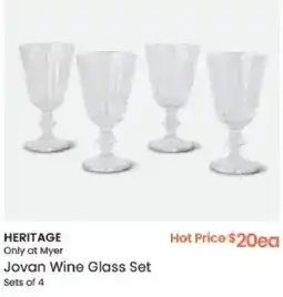 Myer HERITAGE Only at Myer Jovan Wine Glass Set offer
