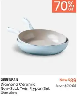 Myer GREENPAN Diamond Ceramic Non-Stick Twin Frypan Set offer