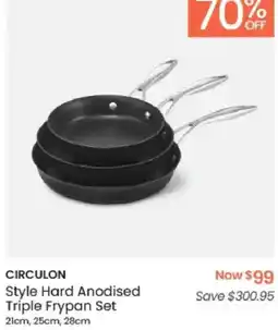 Myer CIRCULON Style Hard Anodised Triple Frypan Set offer