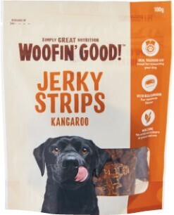 Coles Woofinu2019 Good Jerky Strips Dog Treats 100g offer