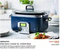 Myer GREENPAN Elite Slow Cooker, Oxford Blue offer