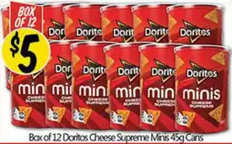 NQR Box of 12 Doritos Cheese Supreme Minis Cans offer