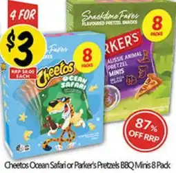 NQR Cheetos Ocean Safari or Parker's Pretzels BBQ Minis offer