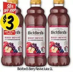 NQR Bickford's Berry Revive Juice offer