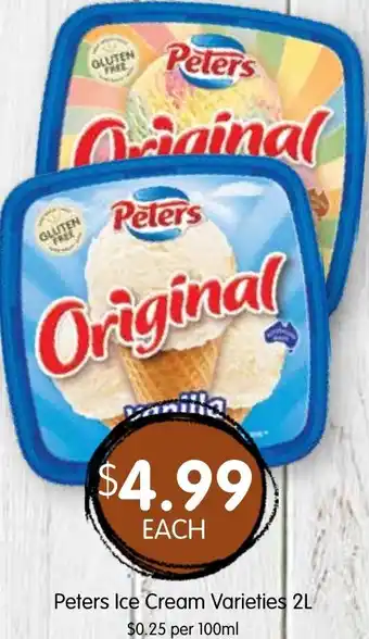 Spudshed Peters Ice Cream Varieties offer