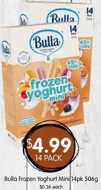 Spudshed Bulla Frozen Yoghurt Mini offer