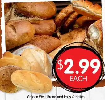 Spudshed Golden West Bread and Rolls Varieties offer