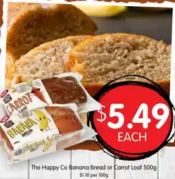 Spudshed The Happy Co Banana Bread or Carrot Loaf offer
