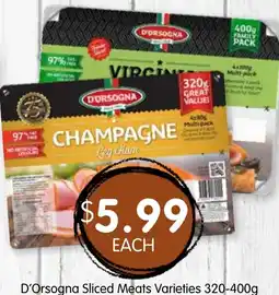 Spudshed D'Orsogna Sliced Meats Varieties offer