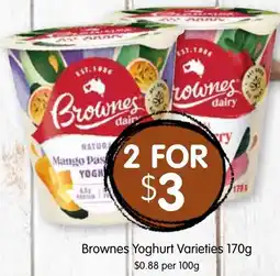 Spudshed Brownes Yoghurt Varieties offer
