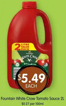Spudshed Fountain White Crow Tomato Sauce offer
