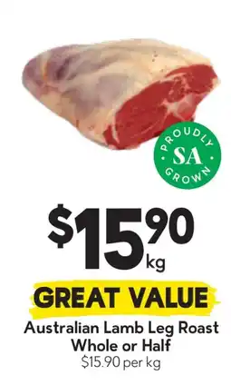 Drakes Australian Lamb Leg Roast Whole or Half offer