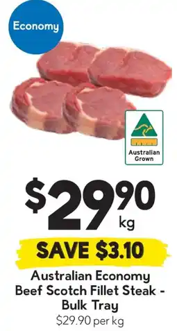 Drakes Australian Economy Beef Scotch Fillet Steak - Bulk Tray offer