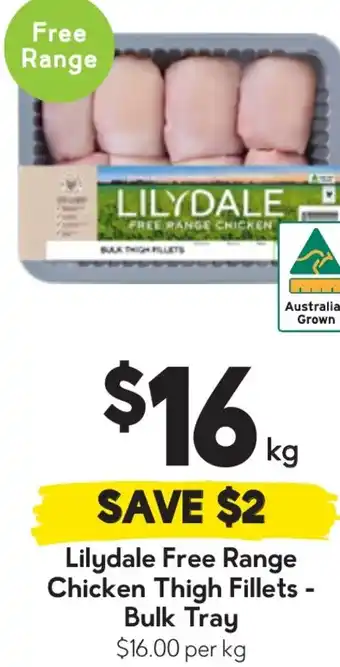 Drakes Lilydale Free Range Chicken Thigh Fillets - Bulk Tray offer
