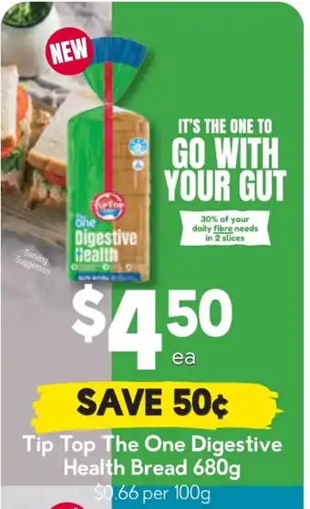 Drakes Tip Top The One Digestive Health Bread offer