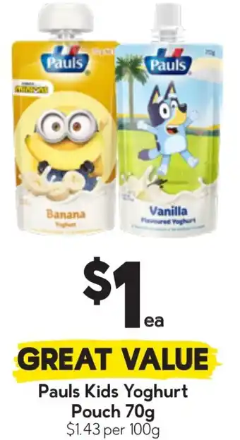 Drakes Pauls Kids Yoghurt Pouch offer